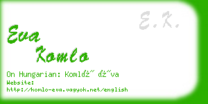 eva komlo business card